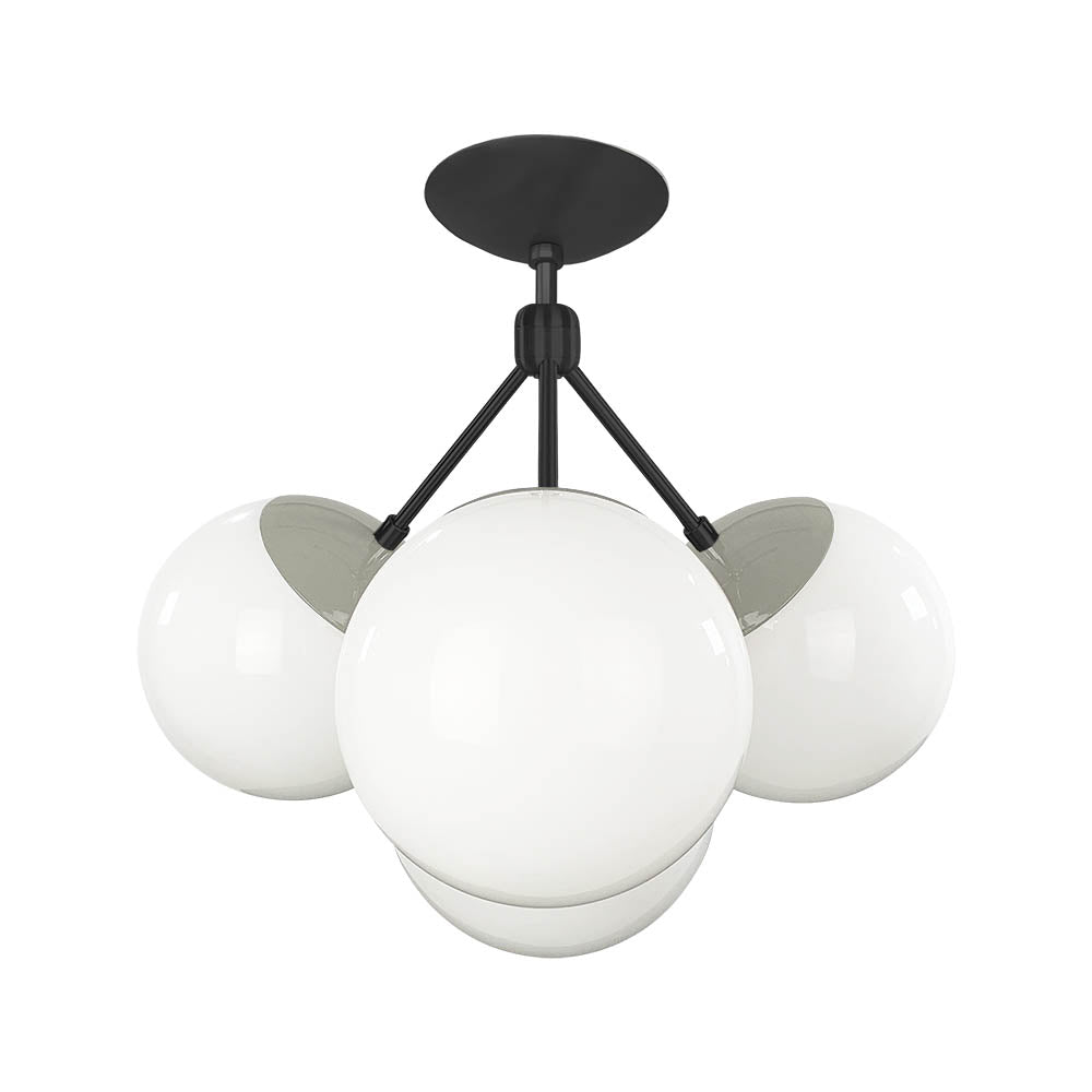 Black and spa color Tetra flush mount Dutton Brown lighting