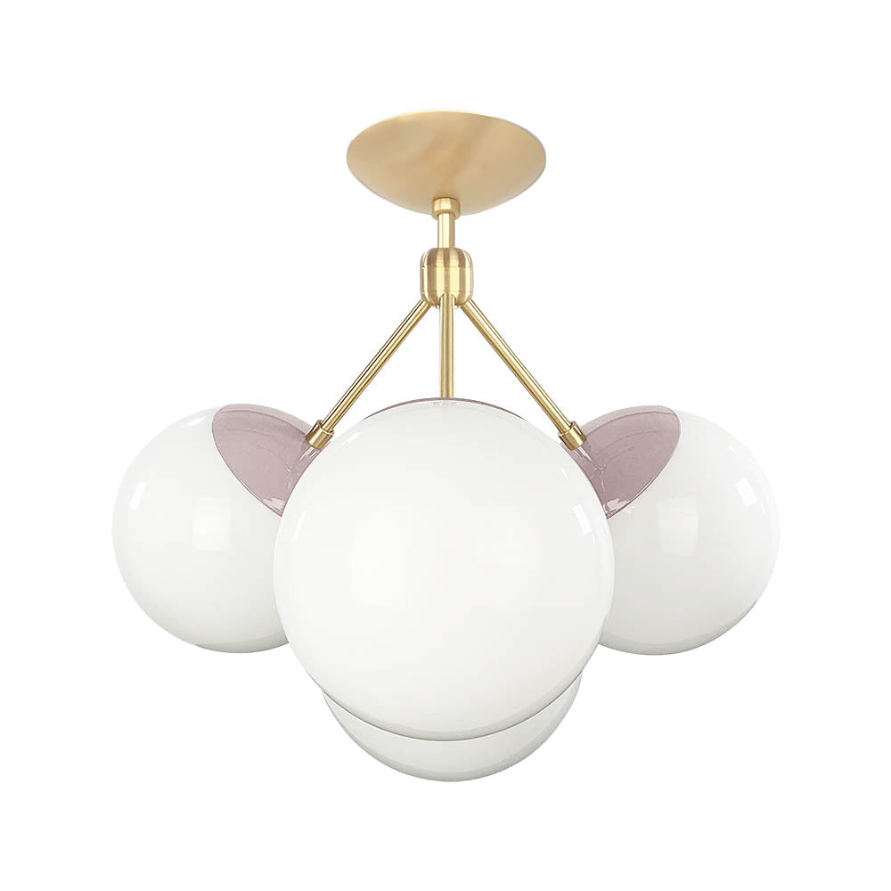 Brass and barely color Tetra flush mount Dutton Brown lighting