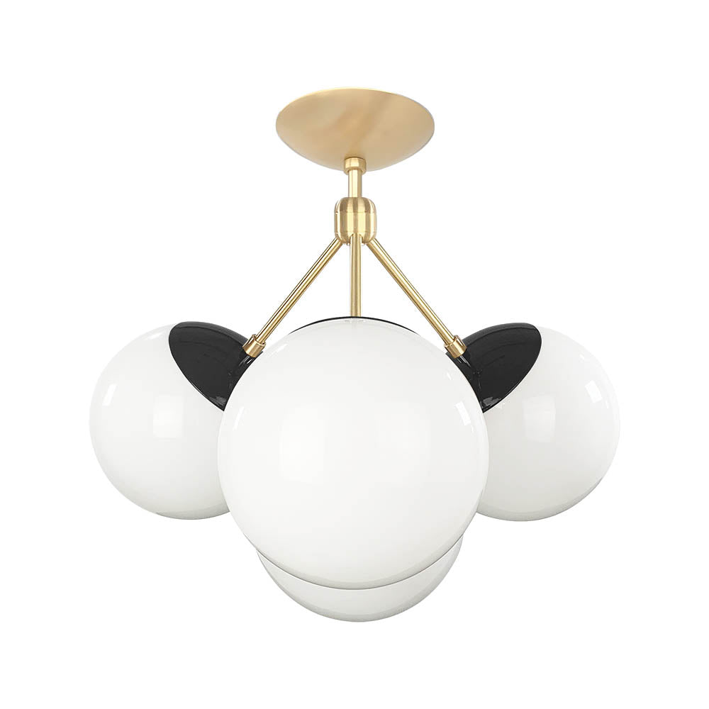 Brass and black color Tetra flush mount Dutton Brown lighting