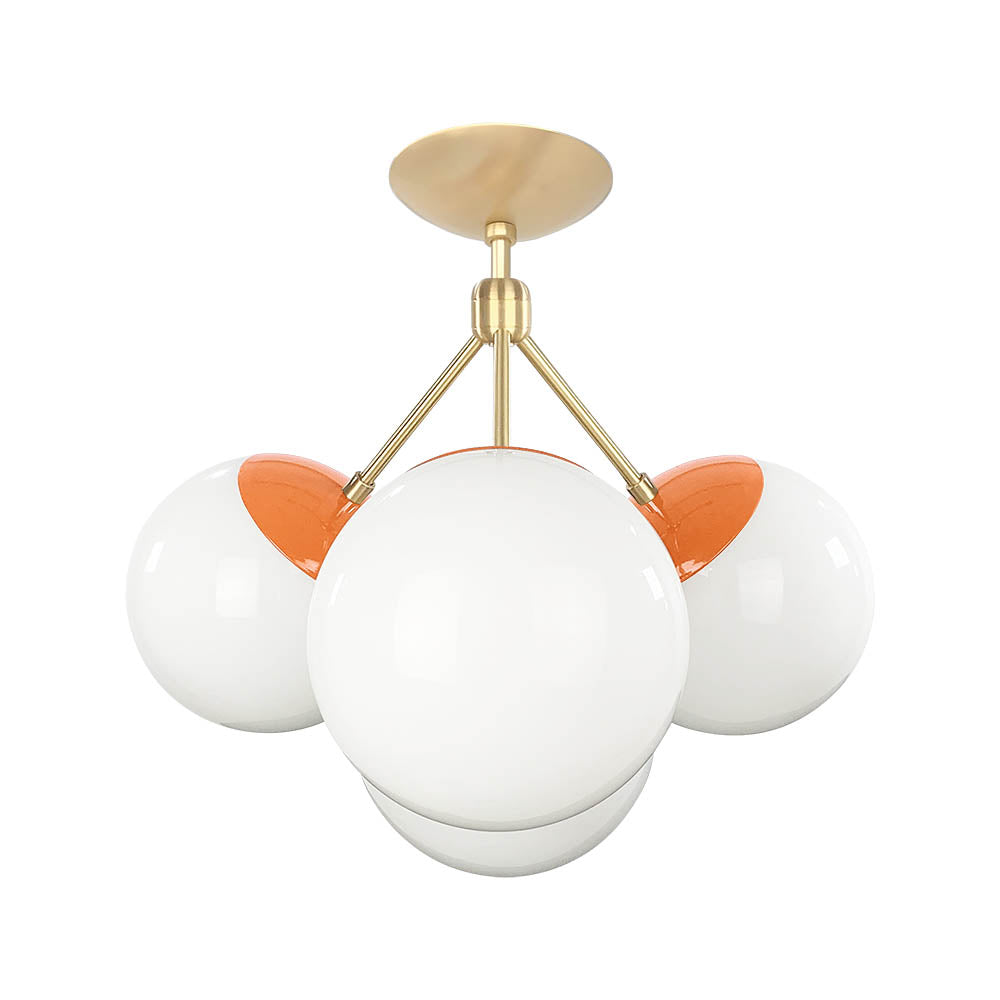 Brass and orange color Tetra flush mount Dutton Brown lighting
