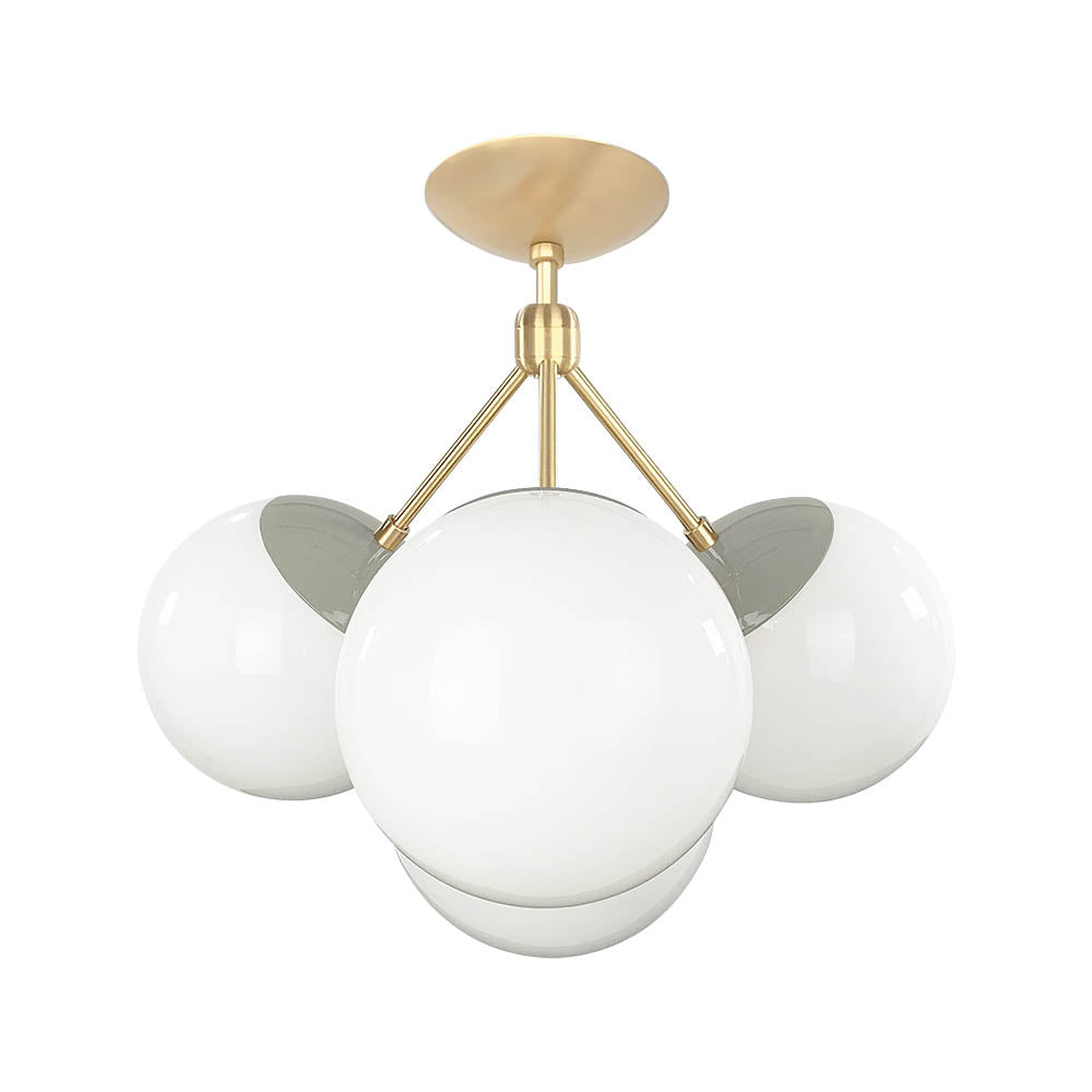 Brass and spa color Tetra flush mount Dutton Brown lighting