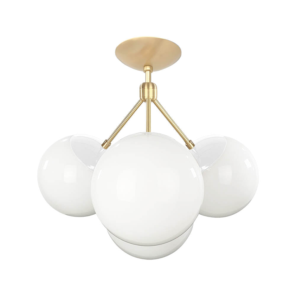 Brass and white color Tetra flush mount Dutton Brown lighting