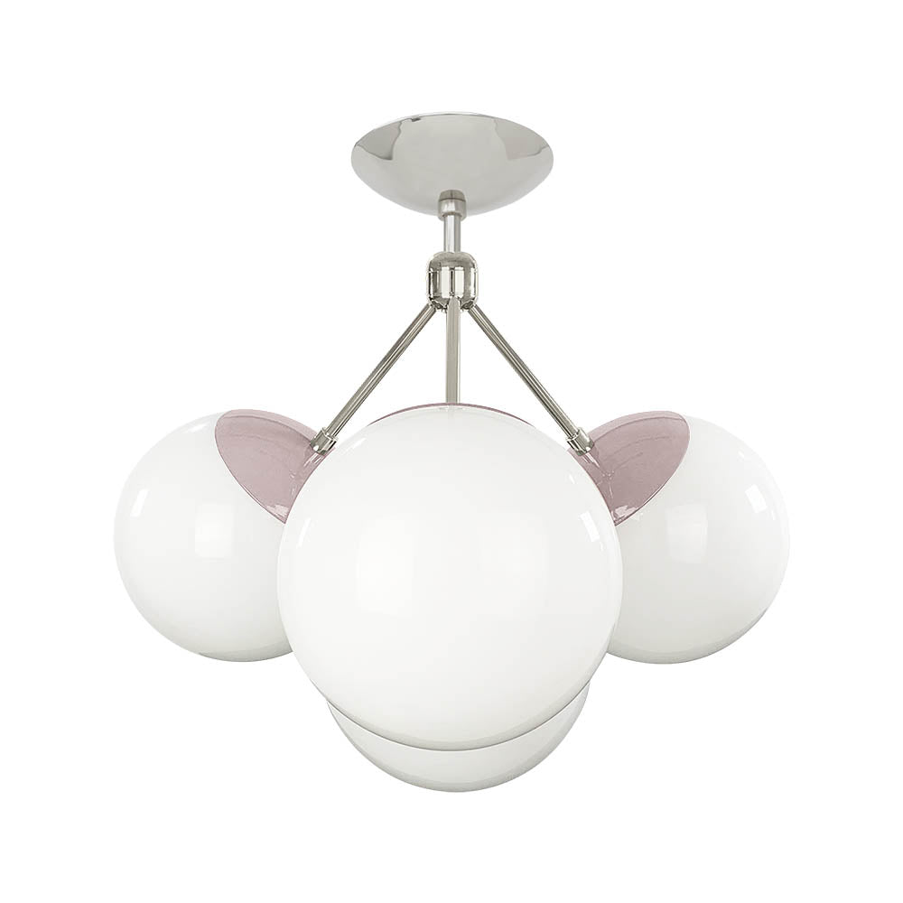 Nickel and barely color Tetra flush mount Dutton Brown lighting