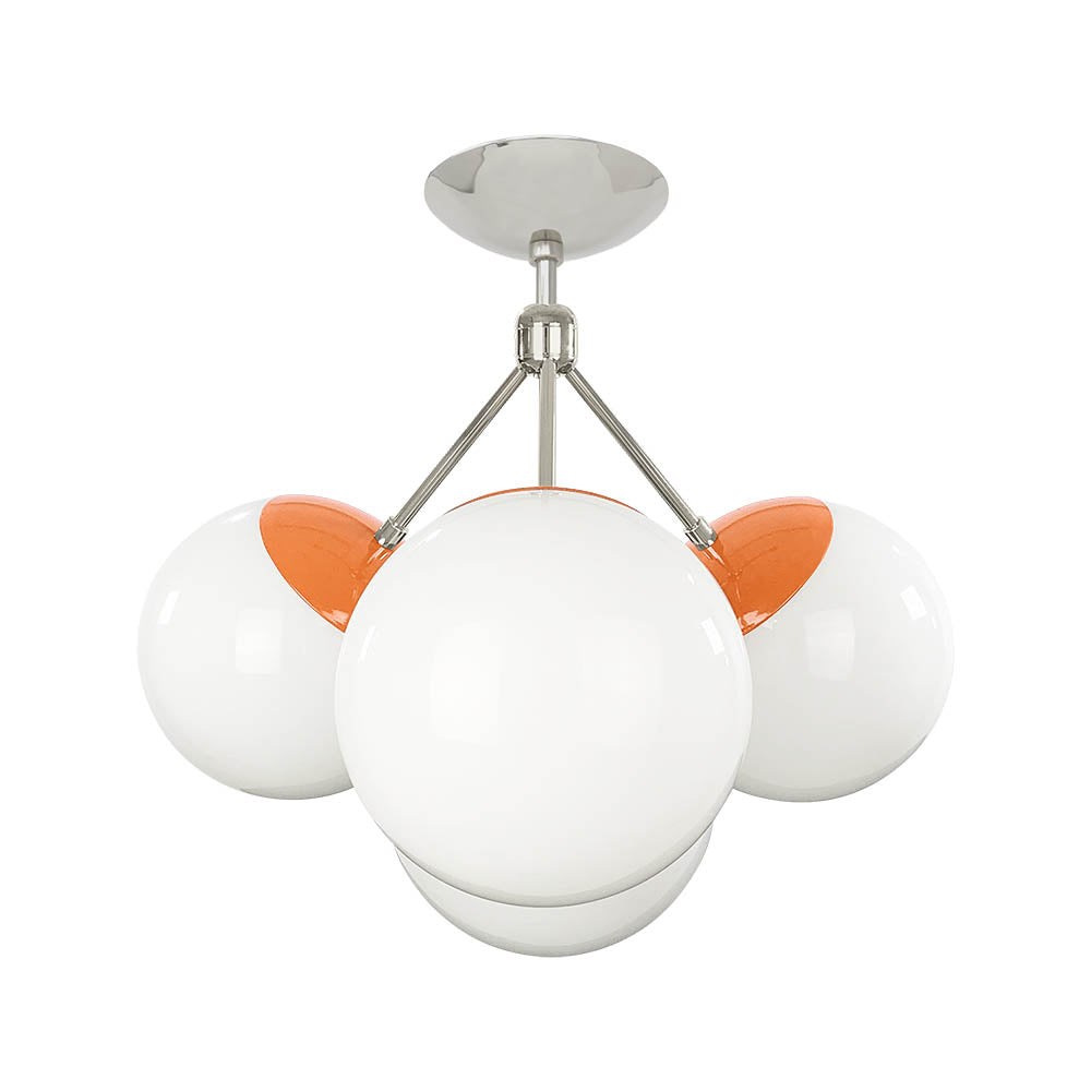 Nickel and orange color Tetra flush mount Dutton Brown lighting