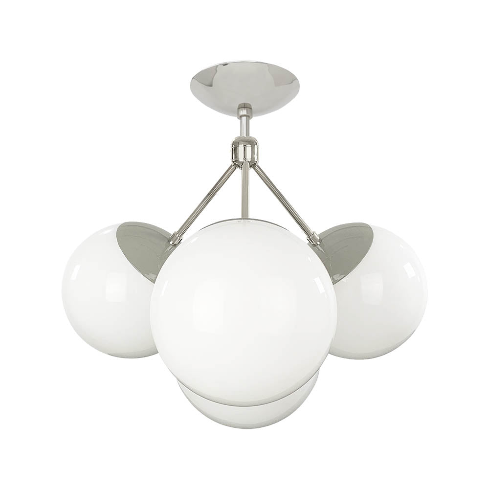 Nickel and spa color Tetra flush mount Dutton Brown lighting