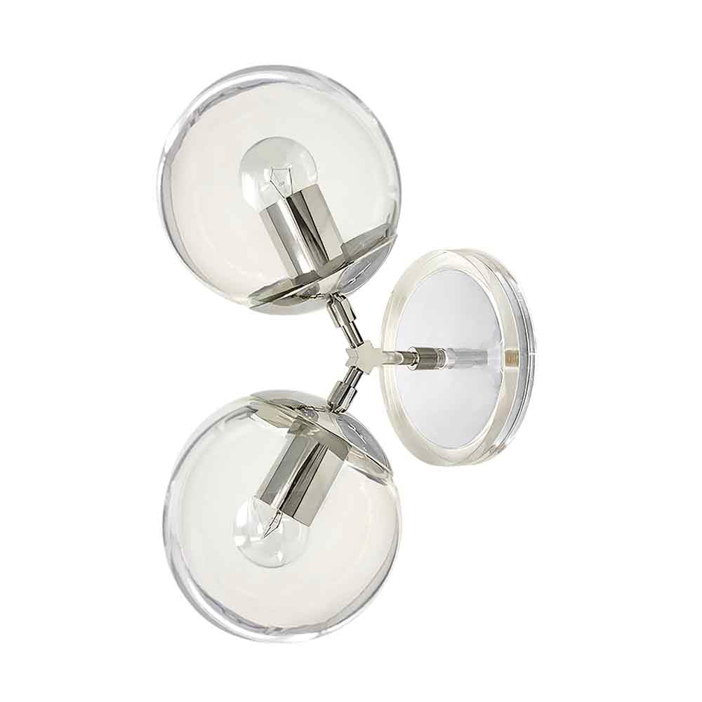 Nickel and white color Visage sconce 6" Dutton Brown lighting